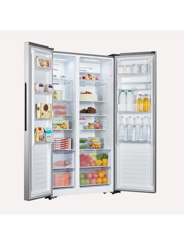 Fridgemaster MS91520DES 90cm Wide, Side-by-Side, American-Style Fridge Freezer - Silver - Image 5